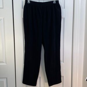 Faux Suede Black Trousers, Pants, Leggings with Elastic Waist, 18 Plus